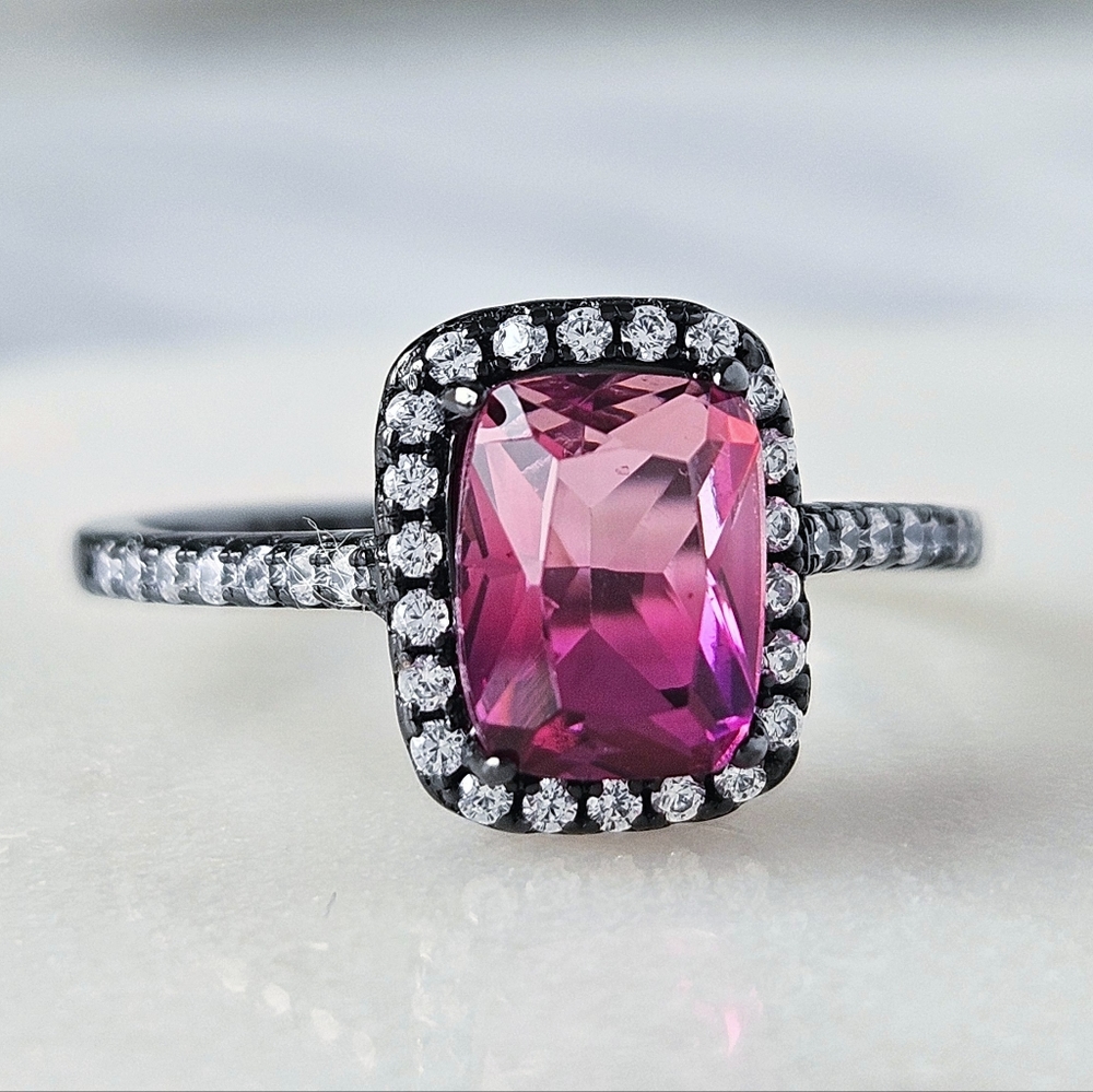 Pink Gemstone Ring, real 925 Sterling Silver Charmed Aroma Size 7 BP